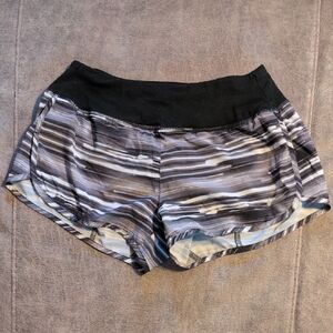 Women's Black and Gray Striped Shorts